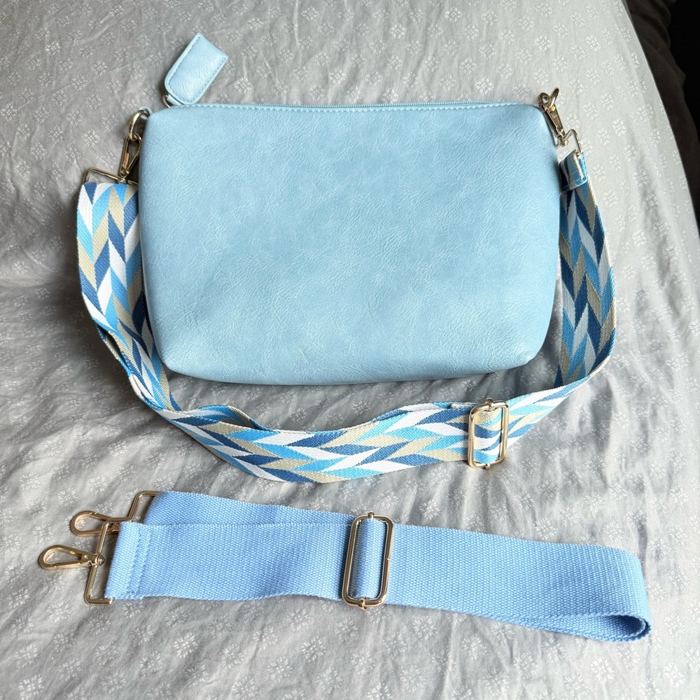 Ah.dorned Faux Leather Crossbody Bag with extra removable Strap NWOT